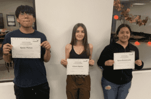 students with certificates