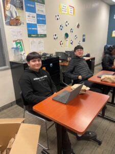 two students in class